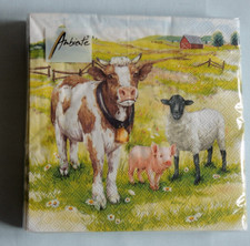 20 Servietten Kuh Schaf Ferkel