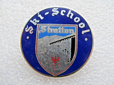 altes Abzeichen - Ski School Stratton Ski Sport Skispringen Wintersport Brosche