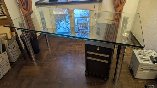 Moderner glasschreibtisch mit - glasschreibtisch,