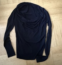 Tigerhill Strick Pullover Luxus Feinstrick Wasserfallkragen schwarz Gr L