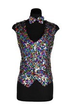bunte Paillettenweste Glitzer