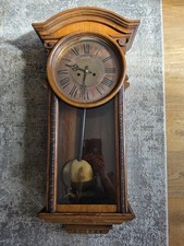 Antike Regulator Wanduhr – ca. 80×38 cm – Holzgehäuse mit Pendel – um 1900