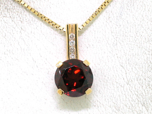 Granat anhänger 585 - 585, gelbgold