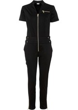 Overall mit Reißverschlussdetails Gr. 38 Schwarz Damen-Jumpsuit Onesie Neu*