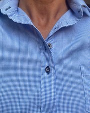 Trachtenbluse blau weiß