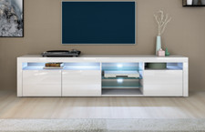 Lowboard 200cm TV-Schrank Sideboard Anrichte Kommode Weiß Hochglanz SANTA FE