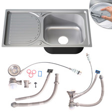 Edelstahlspüle Spülbecken Einbauspüle Küchenspüle Spüle Edelstahl eckig Zubehör