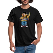 Sesamstraße Ernie Mit Banane Pose Lustig Used Look Männer T-Shirt