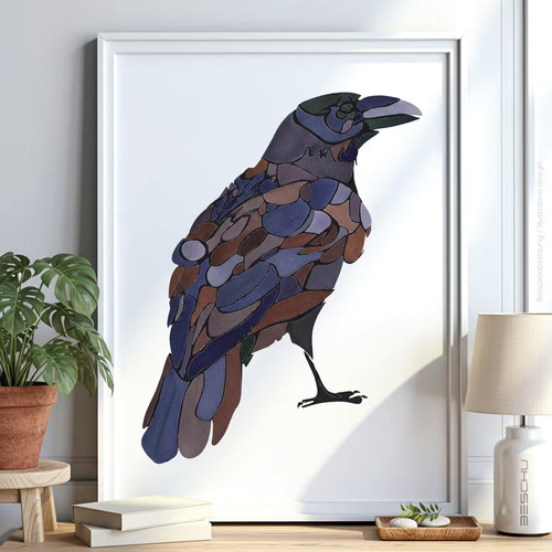 Rabe vogel schablone - vogel, malen