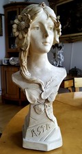 ORIGINALE  Asta Jugendstil Büste  Schöne Junge Frau ITALIEN um 1900 H. 51 cm