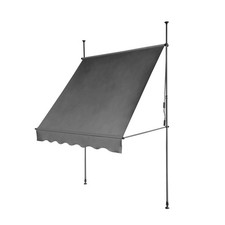  B-Ware Markise Klemmmarkise 180g/m² Handkurbel 300x150cm Dunkelgrau Wandmarkise