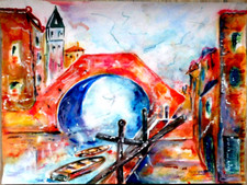 Großes Original Aquarell
