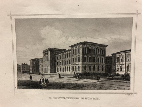 Original stahlstich münchen - stahlstich,