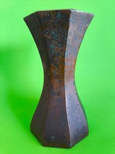 Vintage kupfer vase achteckig - vintage,