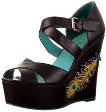 Banned Peacock PFAUENFEDER Vintage Keilabsatz WEDGES Rockabilly