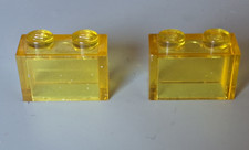 Lego 2 x Stein 1x2 gelb transparent 3065 Glasbaustein Zubehör