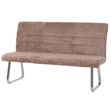B-Ware Sitzbank MCW-G55, Edelstahl Stoff/Textil Chenille Öko-Tex, 180cm, braun