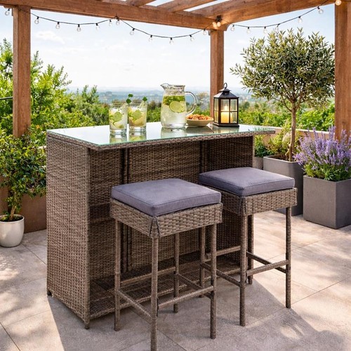 Polyrattan gartenbar set - gartenbar,