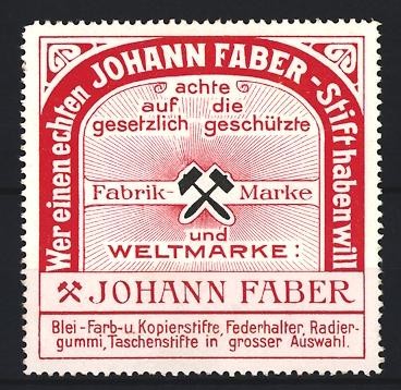 Reklamemarke johann faber - reklamemarke,