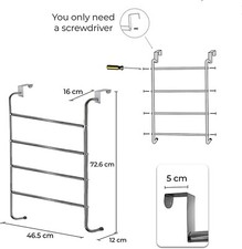 4-stufig Chrom Over-the-Door Kleidung Belüfter Handtuch Schiene Gestell Aufhänger Bar Halter Bad