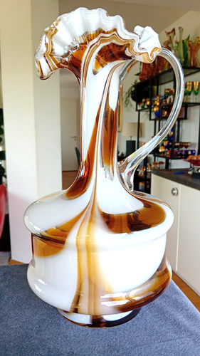 Große schwere glas vase - glas,