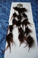 Boho - Hippie - Feder Haarschmuck - Indianerschmuck - 3 Stränge, Länge 52cm