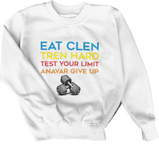 STEROID GYM Sweatshirt | Eat Clen, Tren Hard, Test Your Limit | Pullover Oberteil