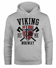 Hoodie Herren Viking Norway Norwegen Flagge Wikinger nordisch Kapuzen-Pullover