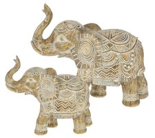 Elefant beige weiß Holzoptik