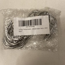 10 Stück S-Haken EDELSTAHL 100 mm x 4mm Fleischhaken Fleischerhaken Metzgerhaken