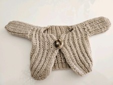 Puppe Jacke klein Wolle creme