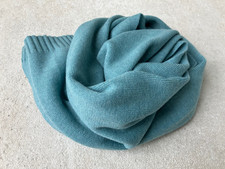 ESPRIT Schal unbenutzt Feinstrick Wolle Baumwolle Nylon aqua  182 x 26,5 cm