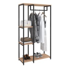 Kleiderständer Wäscheständer Kleiderschrank Schuhregal mit Ablage Holz rs0047hei