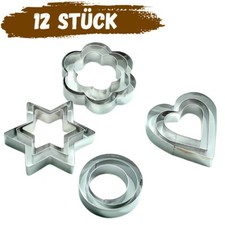 Keks Ausstecher Plätzchen Form zum Backen Weihnachten Keksform 12 Keksausstecher