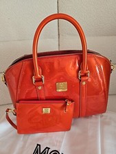 MCM Tasche Ivana Patent Alma  Lack Leder ROT &  kleine KOSMETIKTASCHE NEUWERTIG 