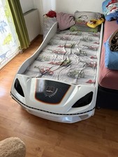 Autobett Kinderbett "Rio" 90x200 Carbon mit LED Leuchte inkl.Lattenrost