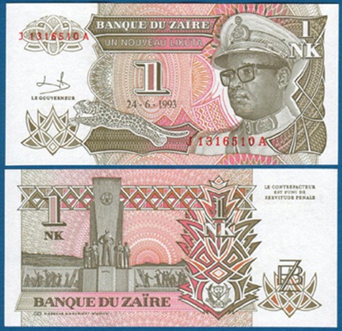 Zaire nouveau likuta 1993 - likuta,