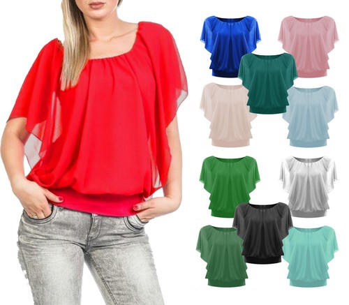 Damen chiffon rundhals - damen,