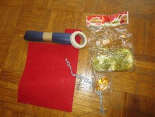 Kreativset für X-mas Bast Krepp Filzbogen rot Spitzenband Engelshaar