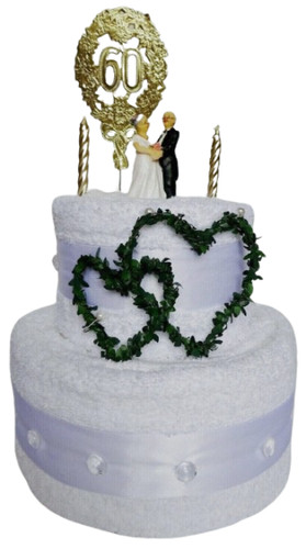 Handtuchtorte diamant hochzeit - handtuchtorte,