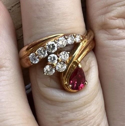 18ct rose gold ruby - 18ct, and