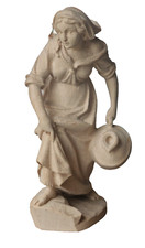 Krippenfigur Holz natur Frau
