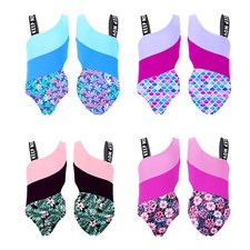 Mädchen Einteiler Badeanzug Bikini für Kinder Äremllos Blumendruck Schwimmanzug