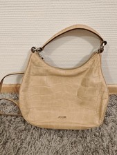 JOOP! Damen Handtasche / Crossbody Umhängetasche / Leder / beige / Krokoprägung
