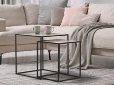 Couchtisch 2 teilig, ausgefallene Beistelltische für Sofas, Wohnzimmertisch