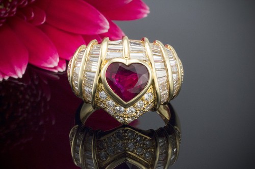 Ring herz rubin - ring,