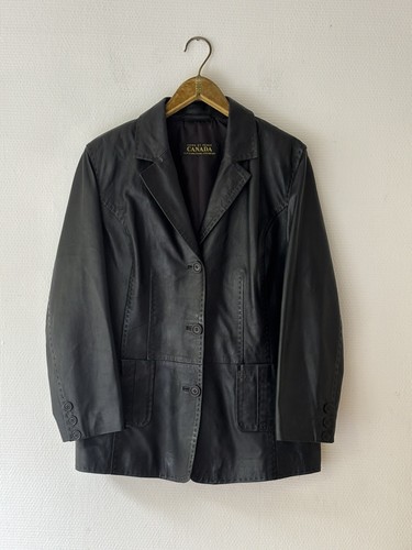 Jacke blazer leder schwarz - blazer,