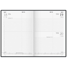 GLOCKEN Buchkalender / Chefkalender A5 2026 schwarz 1 Tag = 1 Seite