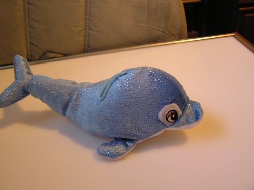 Plüschtier delfin blau weiß - plüschtier,