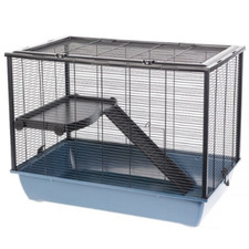 INTERZOO Nagerkäfig Hamsterkäfig für Meerschweinchen mit Zubehör anthrazit 78 cm